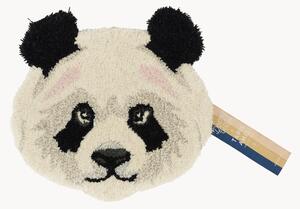 Malý ručne všívaný vlnený koberec's vysokým vlasom Plumpy Panda