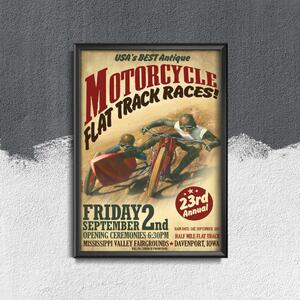 Plagát Plagát Motocyklové preteky na plochej dráhe