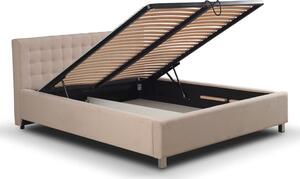 Čalúnená posteľ Adore 160x200, béžová, vrátane roštu