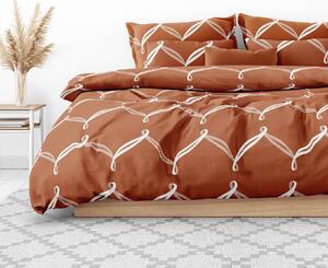 Goldea bavlnené posteľné obliečky deluxe - dizajnové laná na škoricovom 220 x 200 a 2ks 70 x 90 cm