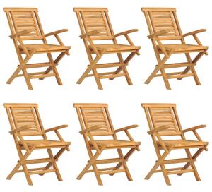 Skladacie záhradné stoličky 6 ks 56x63x90 cm tíkový masív