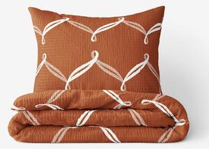 Goldea krepové posteľné obliečky deluxe - dizajnové laná na škoricovom 200 x 200 a 2ks 70 x 90 cm