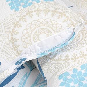 Goldea krepové posteľné obliečky deluxe - mandaly s modrými lístkami 200 x 200 a 2ks 70 x 90 cm