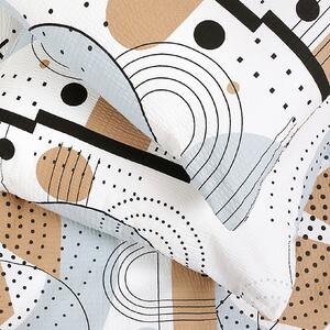 Goldea krepové posteľné obliečky deluxe - geometrické línie a obrazce 200 x 200 a 2ks 70 x 90 cm