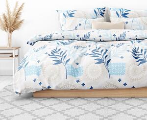 Goldea bavlnené posteľné obliečky deluxe - mandaly s modrými lístkami 200 x 200 a 2ks 70 x 90 cm