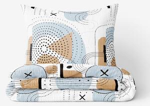 Goldea krepové posteľné obliečky deluxe - geometrické línie a obrazce 240 x 200 a 2ks 70 x 90 cm
