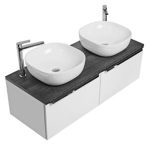 Kúpeľňová skrinka s umývadlom a doskou LEONARDO White DU120/1 | 120 cm