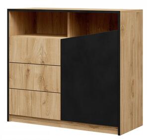 Mirjan24 Komoda Frumen FU05, Farby: dub / dub + čierna Mirjan24 5903211385261