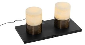 Sada 2 stolných lamp tmavobronzová RGBW nabíjateľná - Alessia