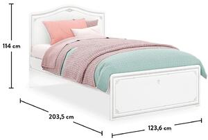 Študentská posteľ Betty 120x200cm - biela/ružová