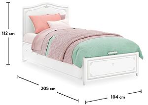 Detská posteľ s úložným priestorom Betty 100x200cm - biela/šedá