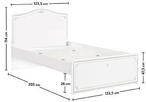 Študentská posteľ Betty 120x200cm - biela/šedá