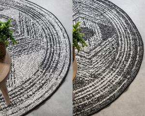 ELLE Decoration koberce Kusový koberec Gemini 106029 Black kruh z kolekcie Elle – na von aj na doma - 100x100 (priemer) kruh cm