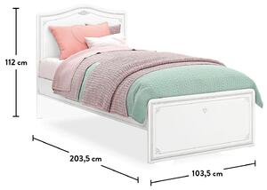 Detská posteľ Betty 100x200cm - biela/šedá