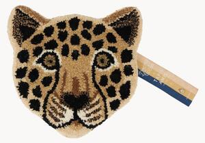 Malý ručne všívaný vlnený koberec Loony Leopard