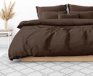 Goldea bavlnené posteľné obliečky - tmavo hnedé 150 x 200 a 50 x 60 cm