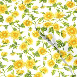 Goldea bavlnené posteľné obliečky - slnečnice 150 x 200 a 50 x 60 cm