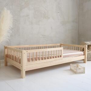 Masívna jednolôžková posteľ Basic so zábranou - 90 x 200 cm / prírodná borovica
