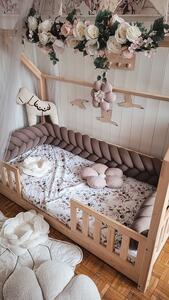 Domčeková posteľ Bianco duo 80 x 160 cm - prírodná borovica