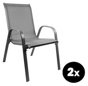 Aga 2x Záhradná stolička MR4400GY-2 Sivá