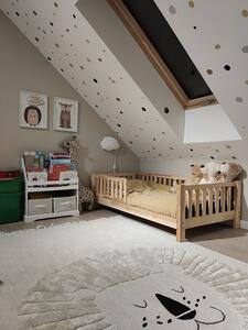 Jednolôžková posteľ so zábranou Basic Love 90 x 190 cm - prírodná borovica