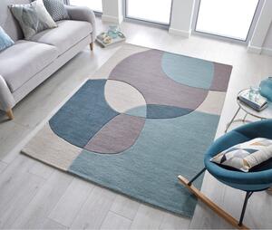Modro-béžový vlnený koberec 170x120 cm Glow - Flair Rugs