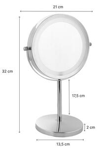 Erga Kimi, zväčšovacie kozmetické zrkadlo s LED podsvietením 210x320 mm, chrómová, ERG-YKA-CH.KIMI
