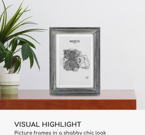 Casa Chic Lancaster, rám na obrázky, obdĺžnikový, fotky 17 x 12 cm, pasparta, drevo