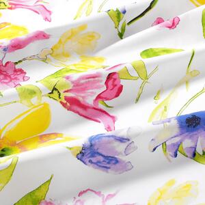 Goldea bavlnené posteľné obliečky - akvarelové kvety 240 x 220 a 2ks 70 x 90 cm