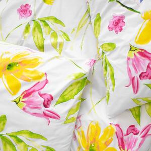 Goldea bavlnené posteľné obliečky - akvarelové kvety 240 x 200 a 2ks 70 x 90 cm