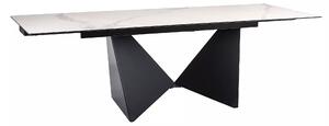 PETERSON CERAMIC stôl jedál. 160(240)X90,biela STATUARIO VENATO/čierna