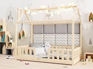 Detská posteľ domček Alfie 1 - 80 x 160 - prírodná borovica