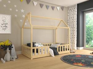 Detská posteľ domček Alfie 1 - 80 x 160 - prírodná borovica