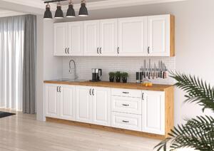 Moderná kuchyňa Stilo 260 cm - dub artisan / biela matná