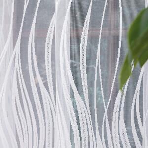 Biela žakarová záclona IVANA so zaujímavým vzorom
