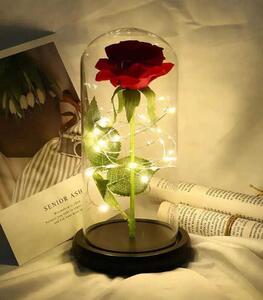 Večná ruža v skle EIRA s LED osvetlením