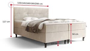 Čalúnená posteľ boxspring AMIR, 120x200, monolith 70