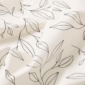 Goldea bavlnené posteľné obliečky - listy na prírodnom 150 x 200 a 50 x 60 cm