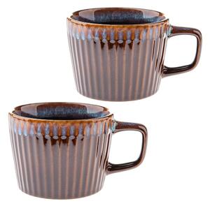 Modré/hnedé kameninové hrnčeky v súprave 2 ks na cappuccino 190 ml Tone – Dakls