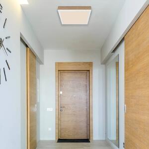 LED stropné svietidlo Doro, dĺžka 30 cm, tmavé drevo, drevo