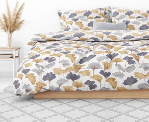 Goldea bavlnené posteľné obliečky - listy ginkgo 140 x 200 a 70 x 90 cm