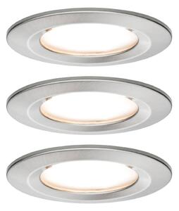 Paulmann LED zapustený bod Nova Coin 3 železný okrúhly stmievateľný, Hliník / sivá / zinok, Chodba, Hliník, Moderný, Zapustené stropné svietidlo