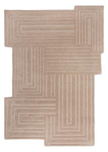 Béžový ručne tkaný vlnený koberec 160x230 cm Zen Rectangles – Flair Rugs