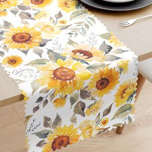 Goldea behúň na stôl teflónový - kvety slnečnice 35x120 cm