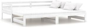 Rozkladacia denná posteľ biela borovicový masív 2x(90x200) cm