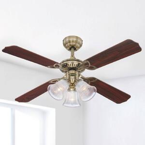 Westinghouse Princess Trio ventilátor so svetlom, Tmavé drevo, Obývacia izba / jedáleň, Plast, Moderný
