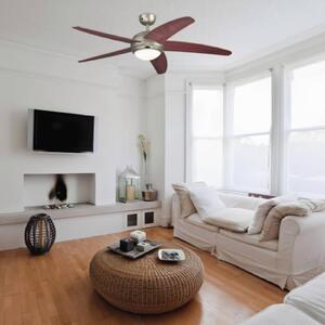 Westinghouse Bendan - ventilátor v tmavo cínovej farbe, Hnedá / hrdzavá, Obývacia izba / jedáleň, Drevo, Moderný