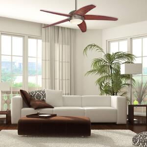 Westinghouse Stropný ventilátor Bendan s LED osvetlením, drevený, tichý, Hnedá / hrdzavá, Obývacia izba / jedáleň, Drevo, Moderný