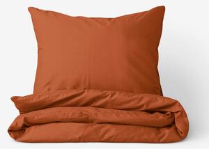 Goldea bavlnené posteľné obliečky - tehlové 140 x 200 a 70 x 90 cm