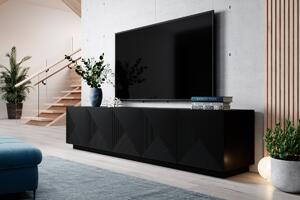 TV skrinka Asha 200 cm - čierny mat